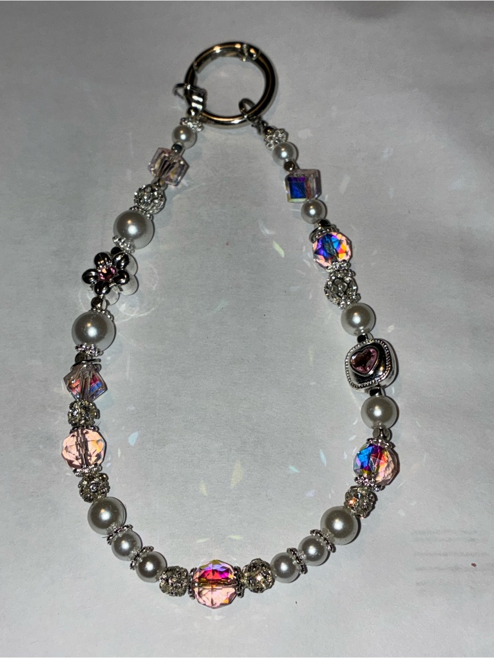Beaded Charm Bracelet Keychain